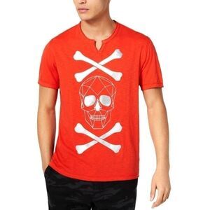 INC MENS SKULL & CROSS BONES GRAPHIC VNECK T-SHIRT